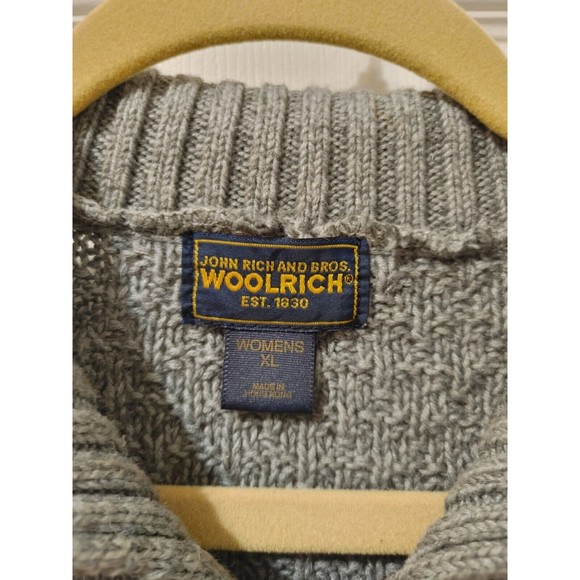 Vintage Woolrich XLarge Sage Green Sun Full Zip Sleeveless Sweater Vest Pockets - Picture 2 of 7